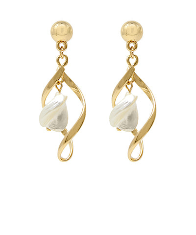 Twisted Teardrop & Pearl Drop Earrings