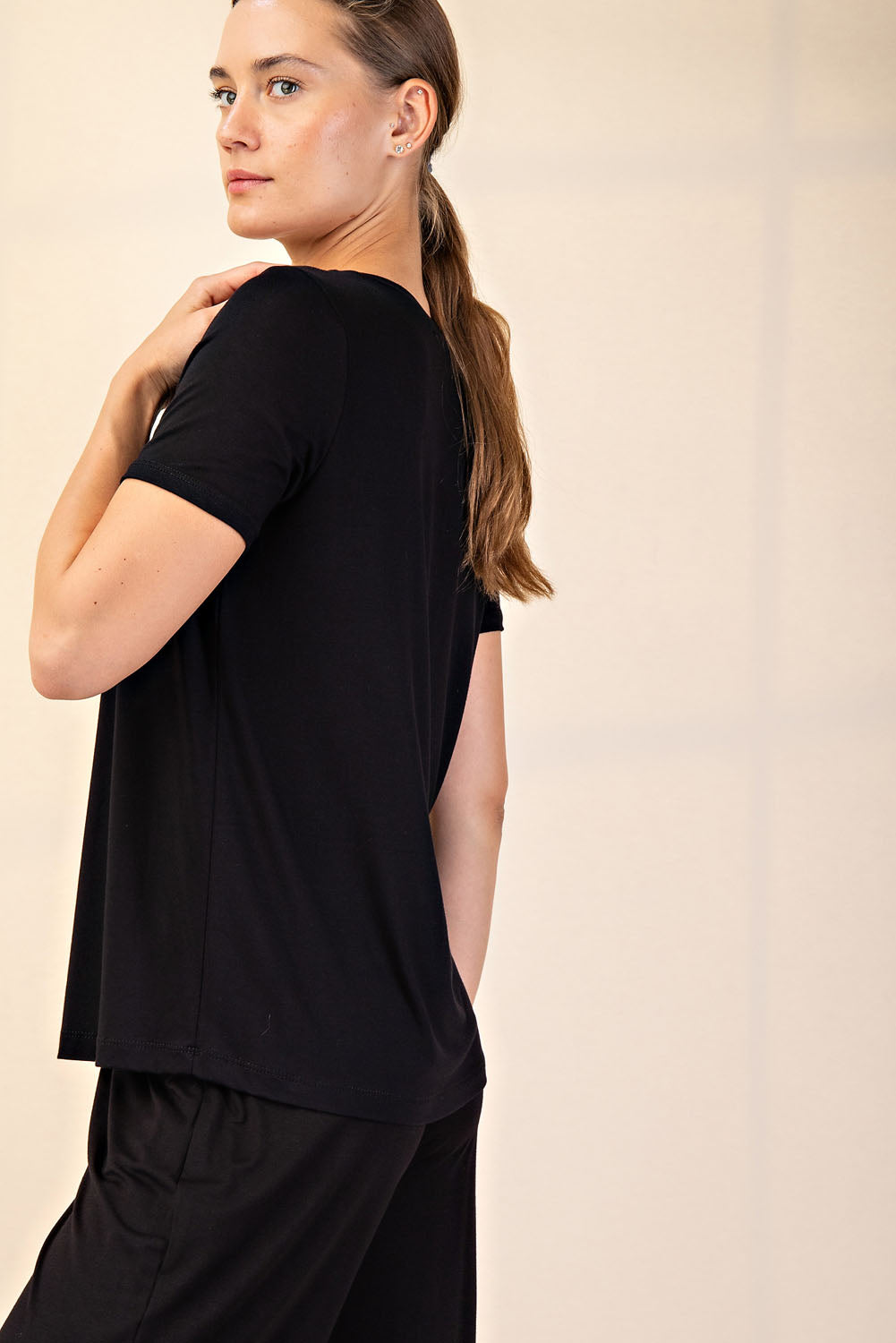 VISCOSE MODAL SHORT SLEEVE TOP