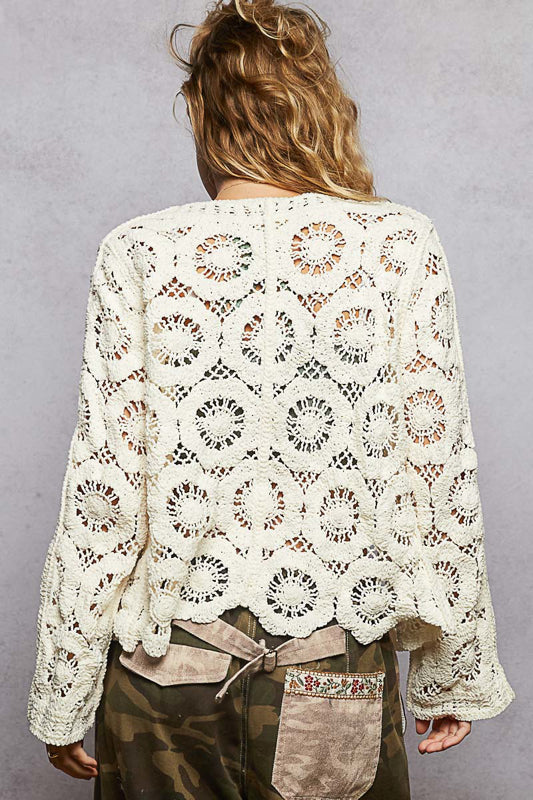 crochet button down cardigan