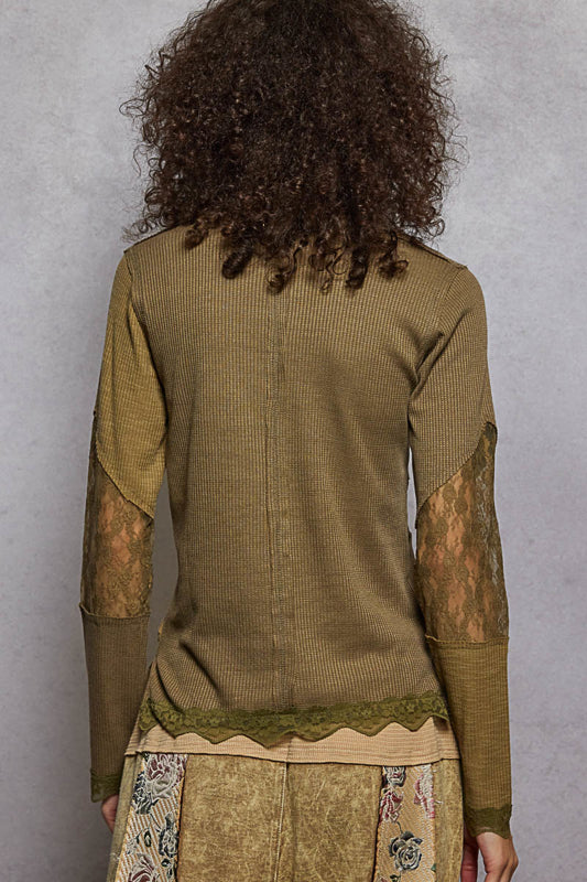 Olive Green Lace Top