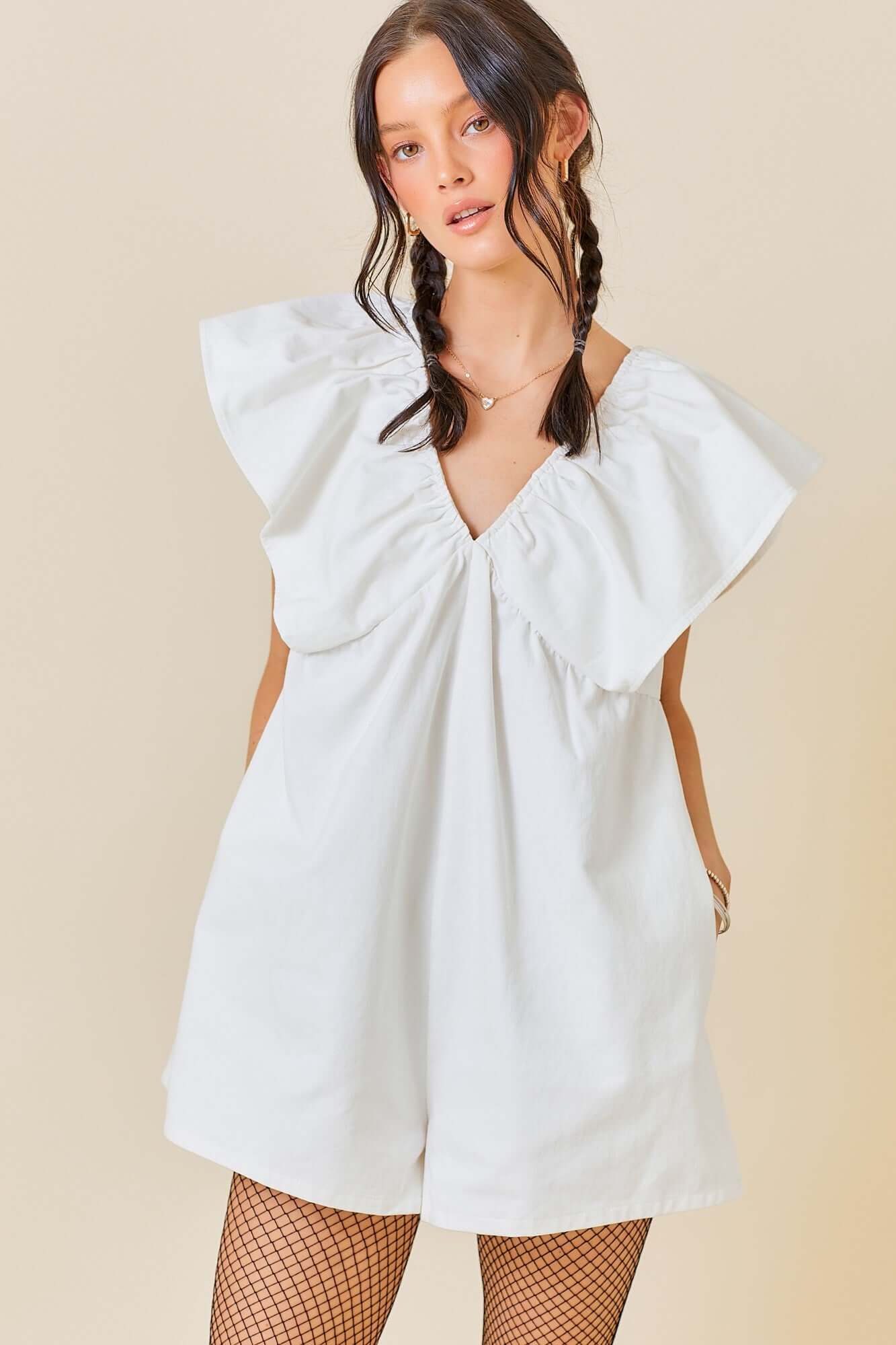 Ruffle Sleeve Romper