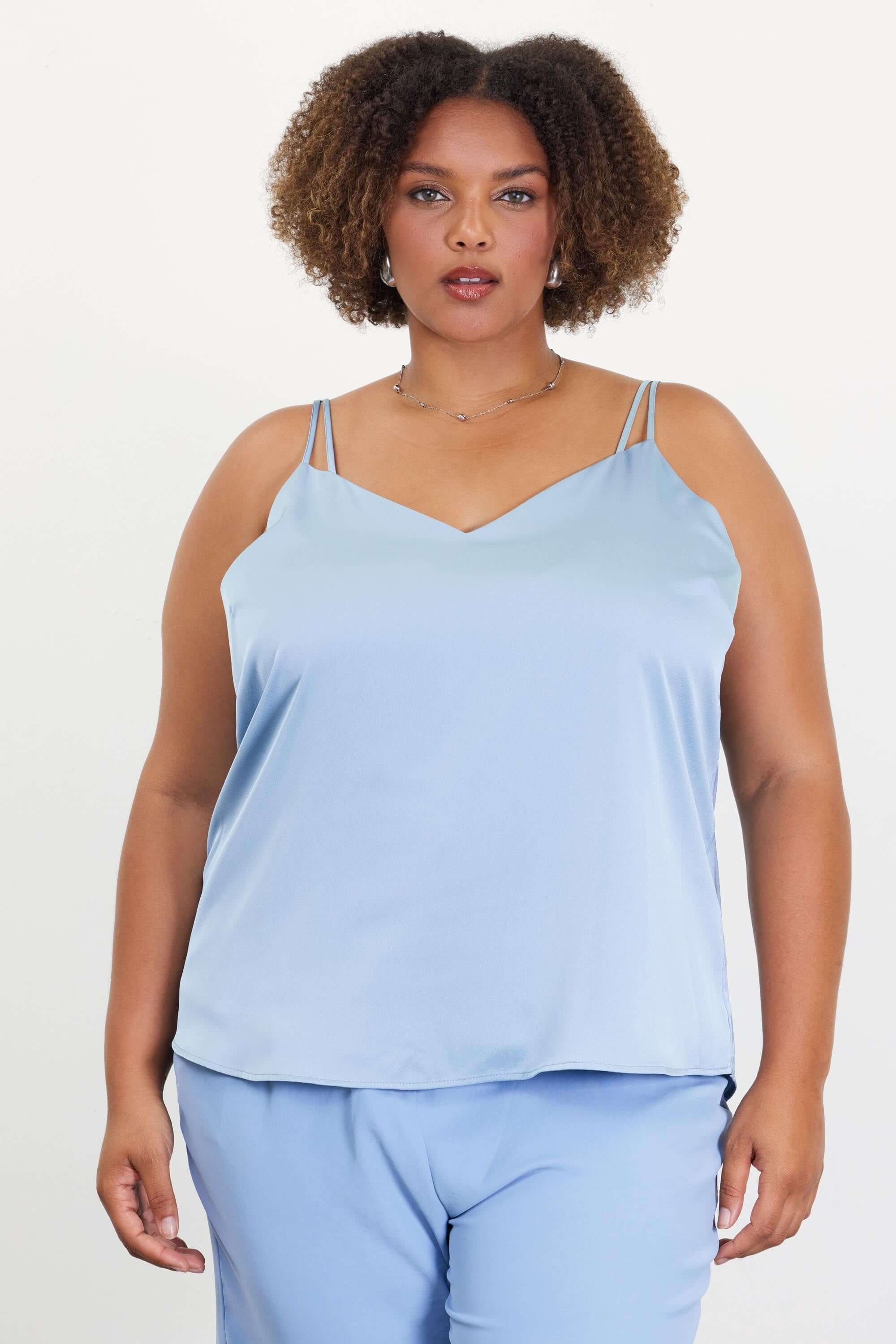 Double Strap Cami Dusty Blue