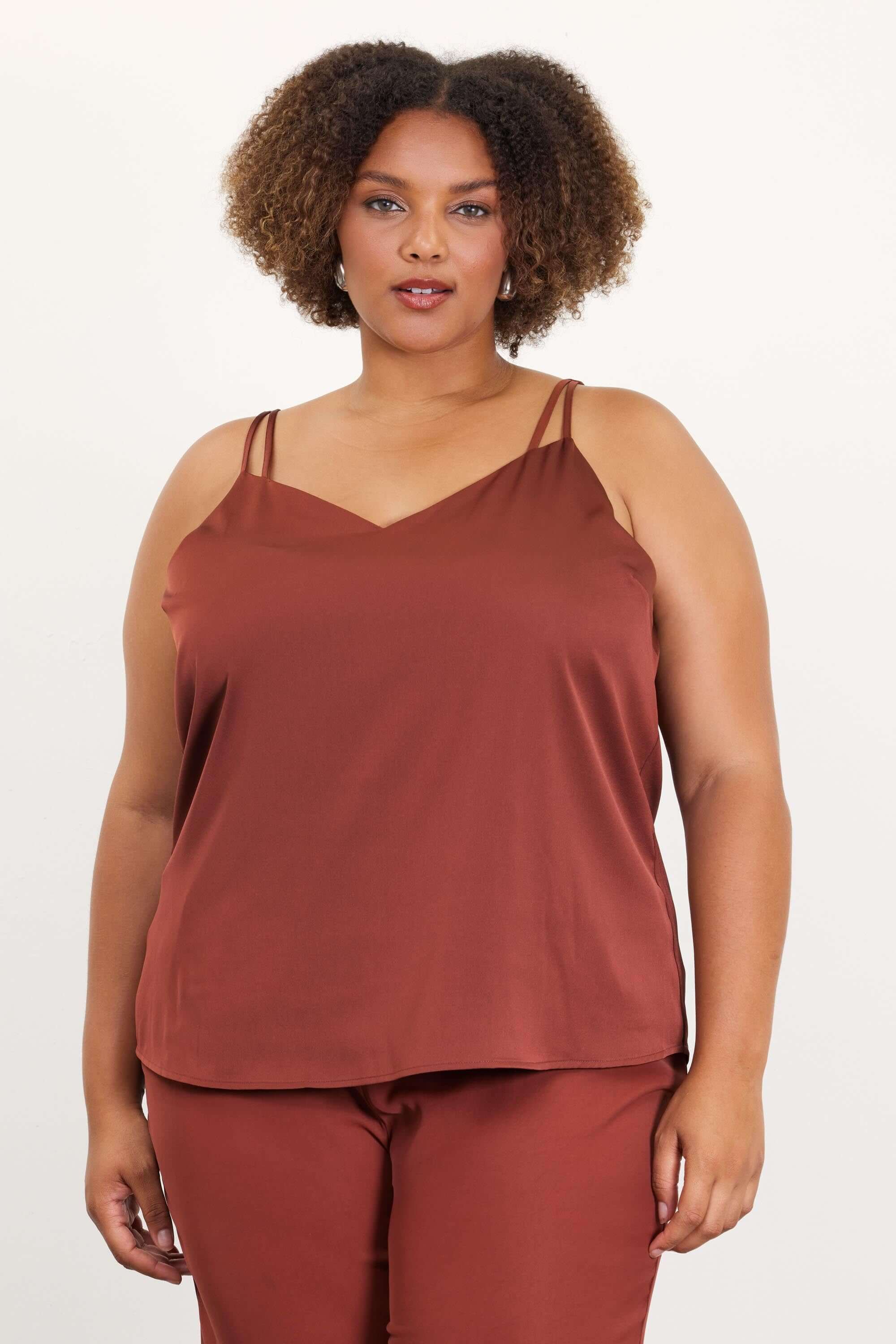 Double Strap Cami Chocolate