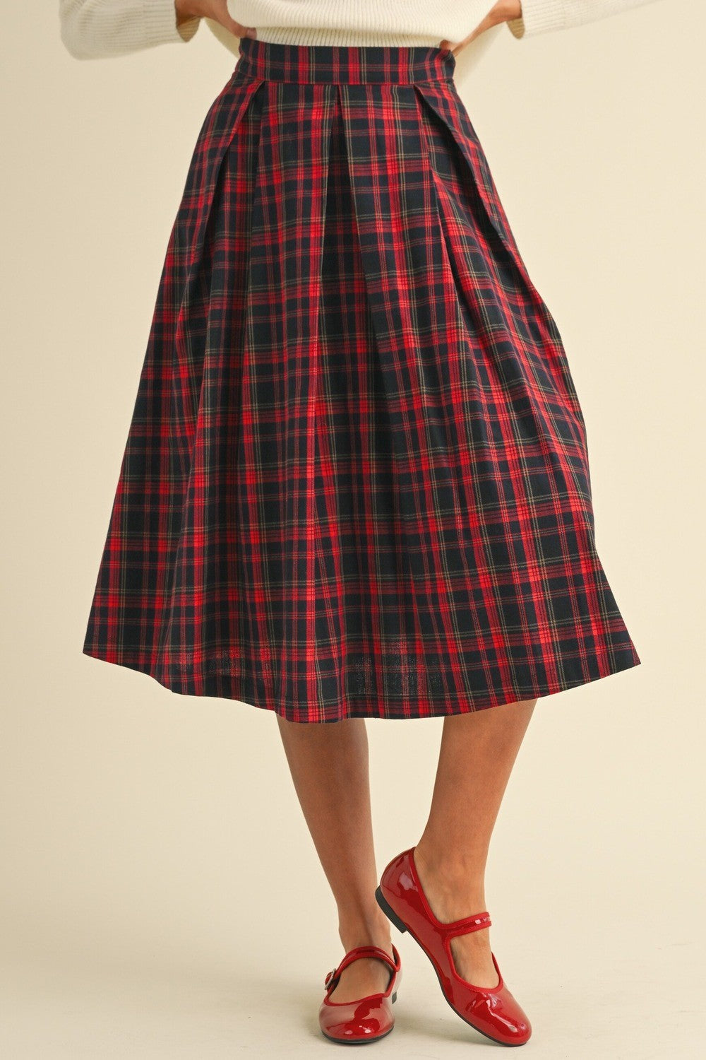 Plaid Midi Skirt