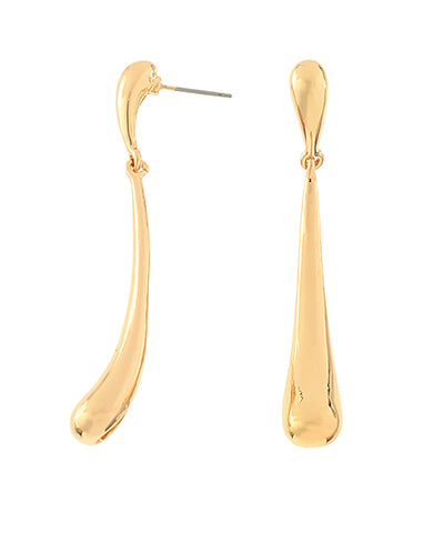 Gold Linked Long Teardrop Earrings