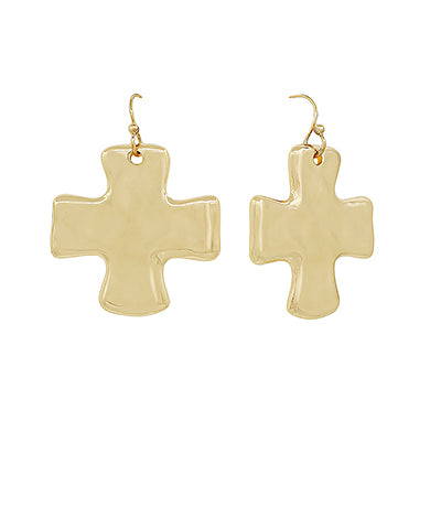 Hammered Cross Earrings 2
