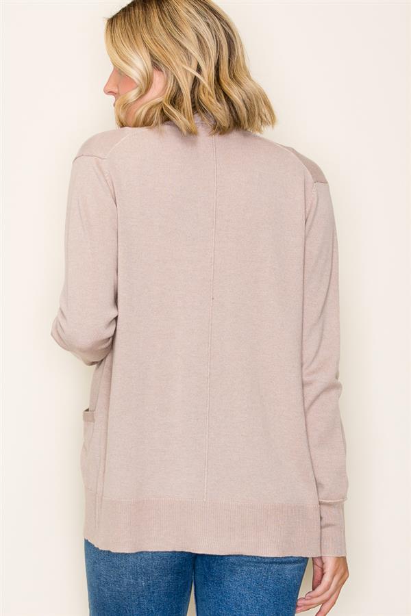 taupe cardigan with front pockets