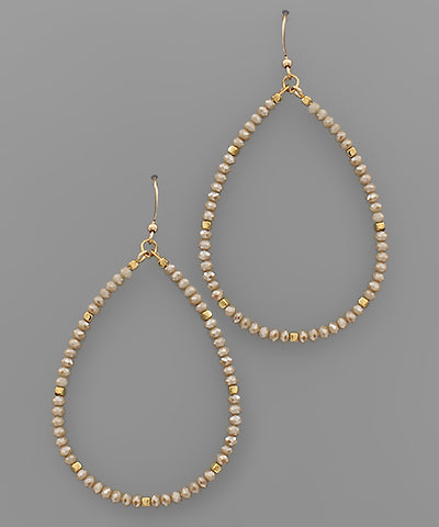 Glass Bead Teardrop Earrings