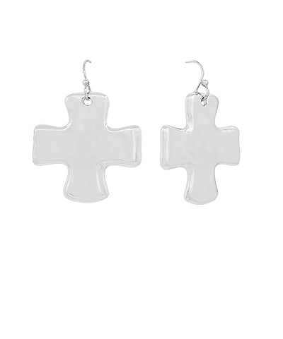 Hammered Cross Earrings 2