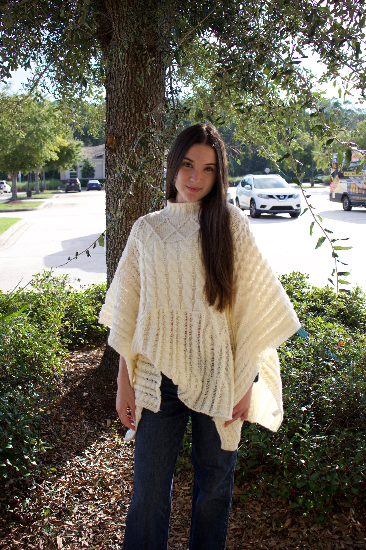 Cable Knit Poncho
