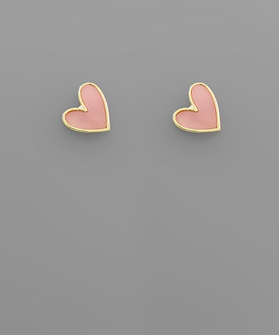 Acrylic Sideway Heart Studs