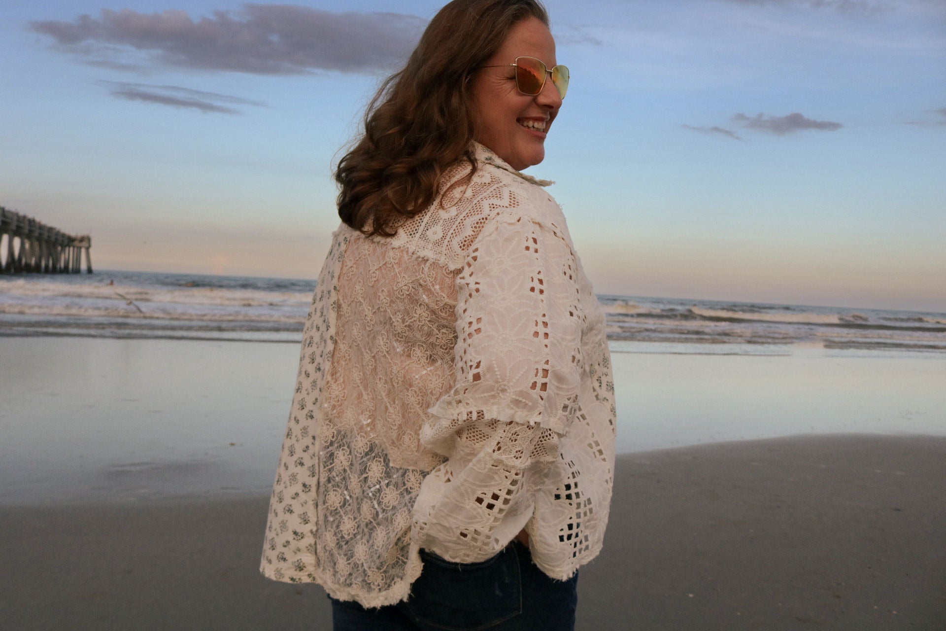 Cambria Crochet Balloon Sleeve Shirt