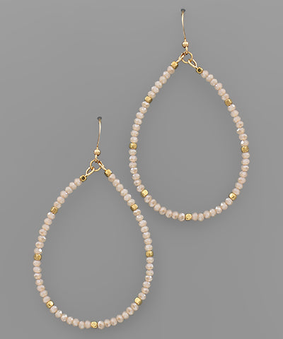 Glass Bead Teardrop Earrings