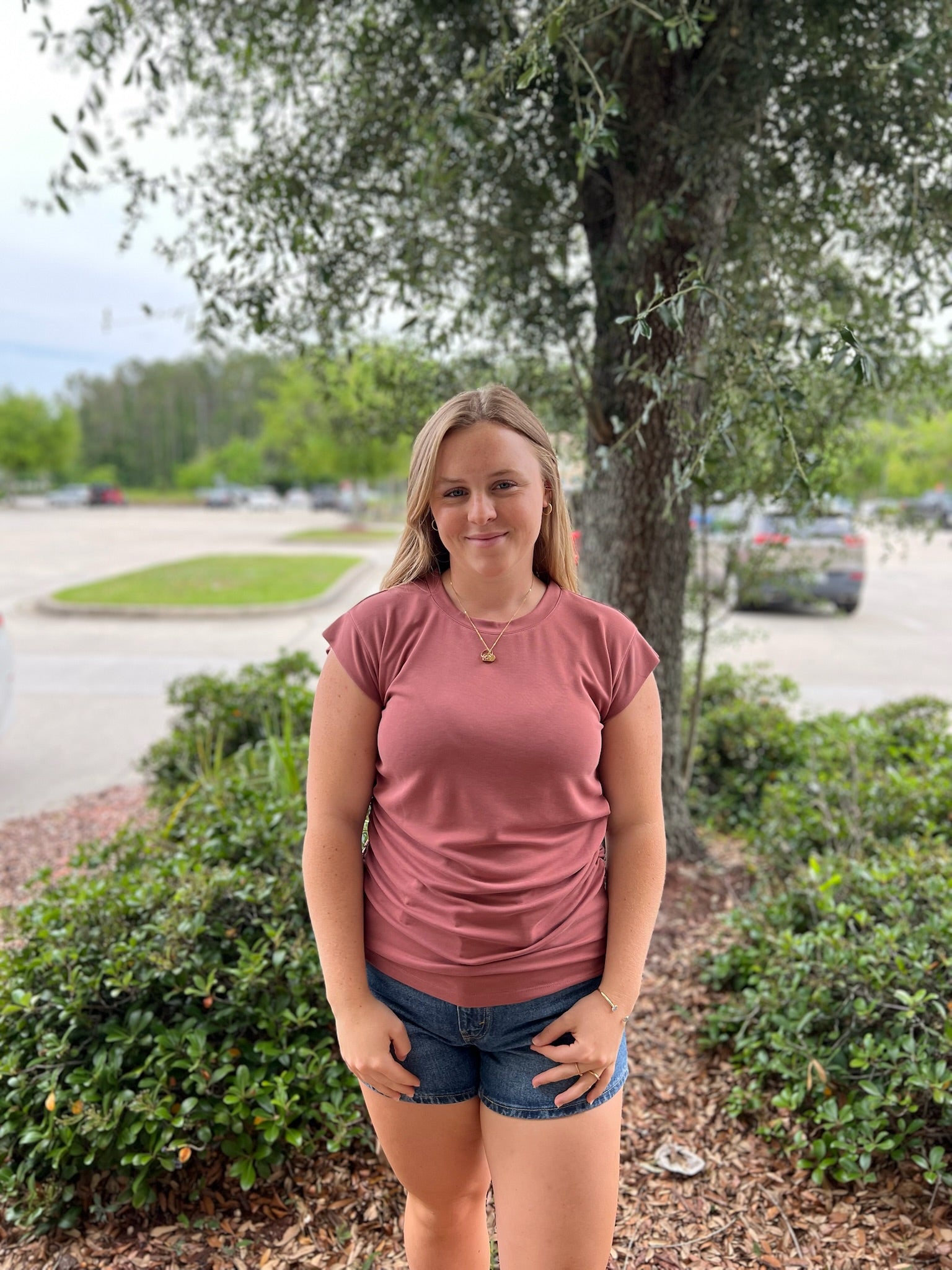 Cap Sleeve Top Mauve