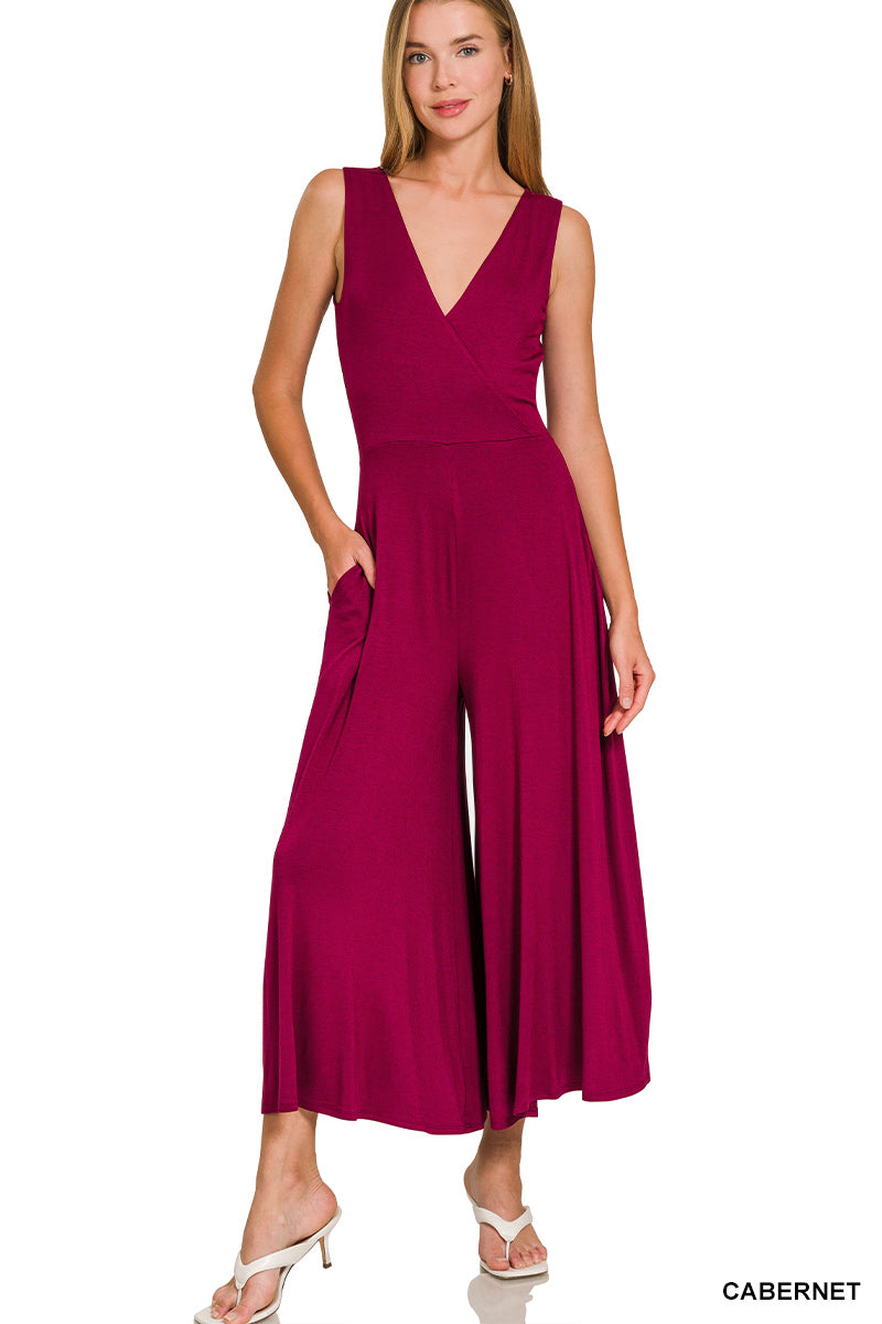Wide Leg Jumpsuit burgundy