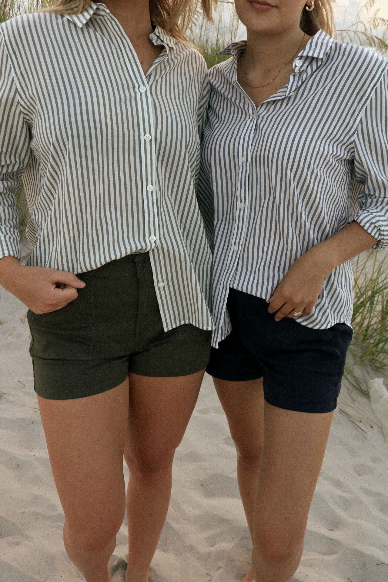 Crane Striped Woven Shirt Green