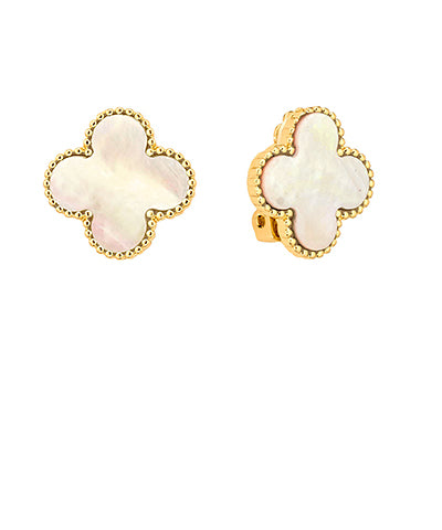 Clover Shell Clip-On Earrings