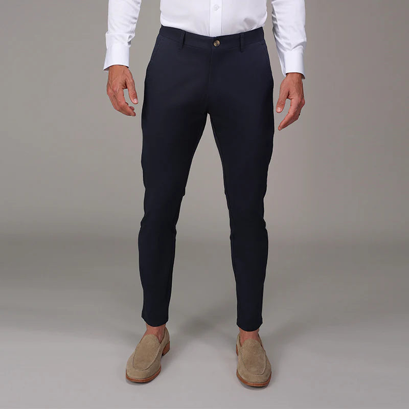 CEO Chino Classic Pocket Cotton Stretch Pants- Navy