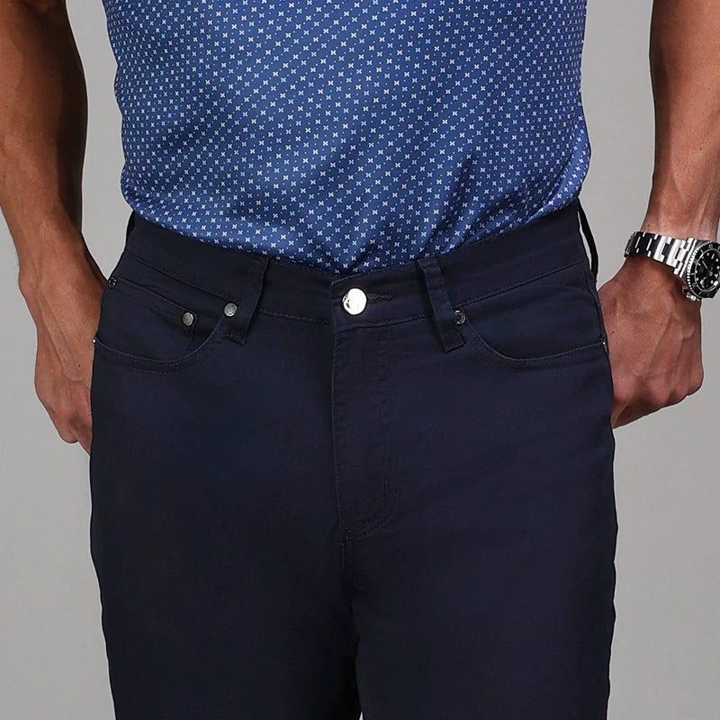 Collars & Co. CEO Chino Five Pocket Cotton Stretch Pants- Navy