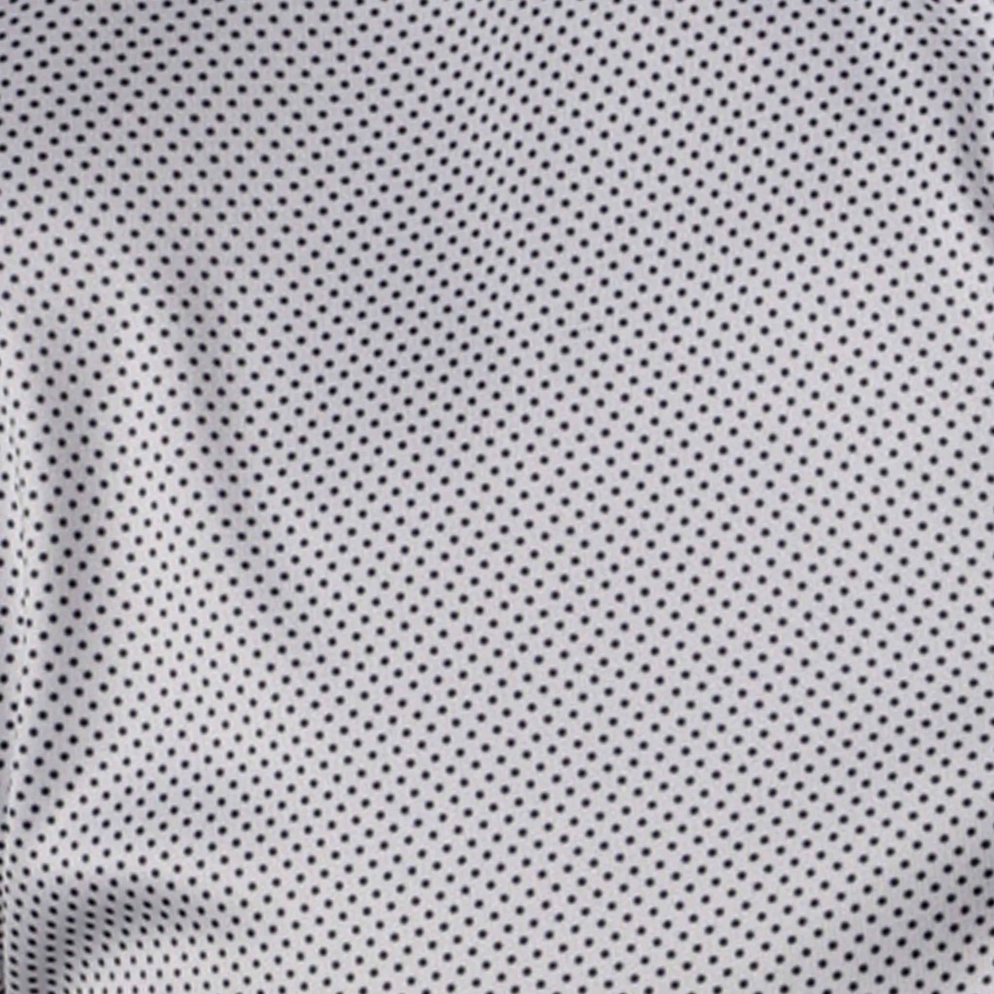 Semi-Spread Collar-White Micro Dot Button Up