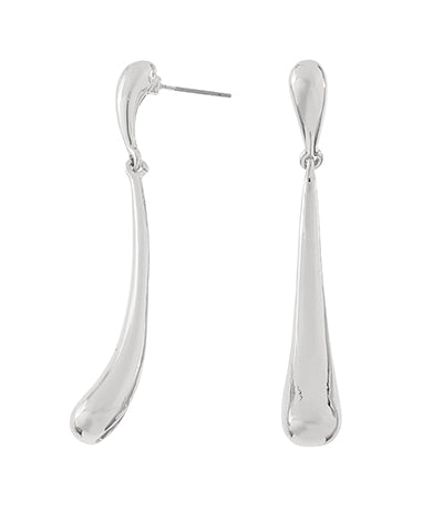 Silver Linked Long Teardrop Earrings