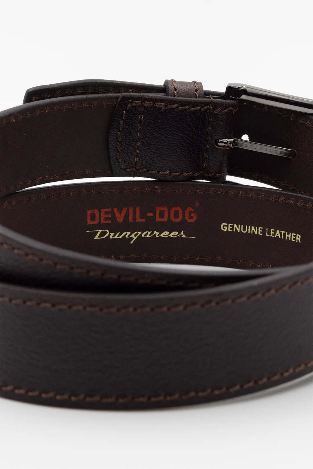 Textured Leather Belt-Brown/Nickel Buckle