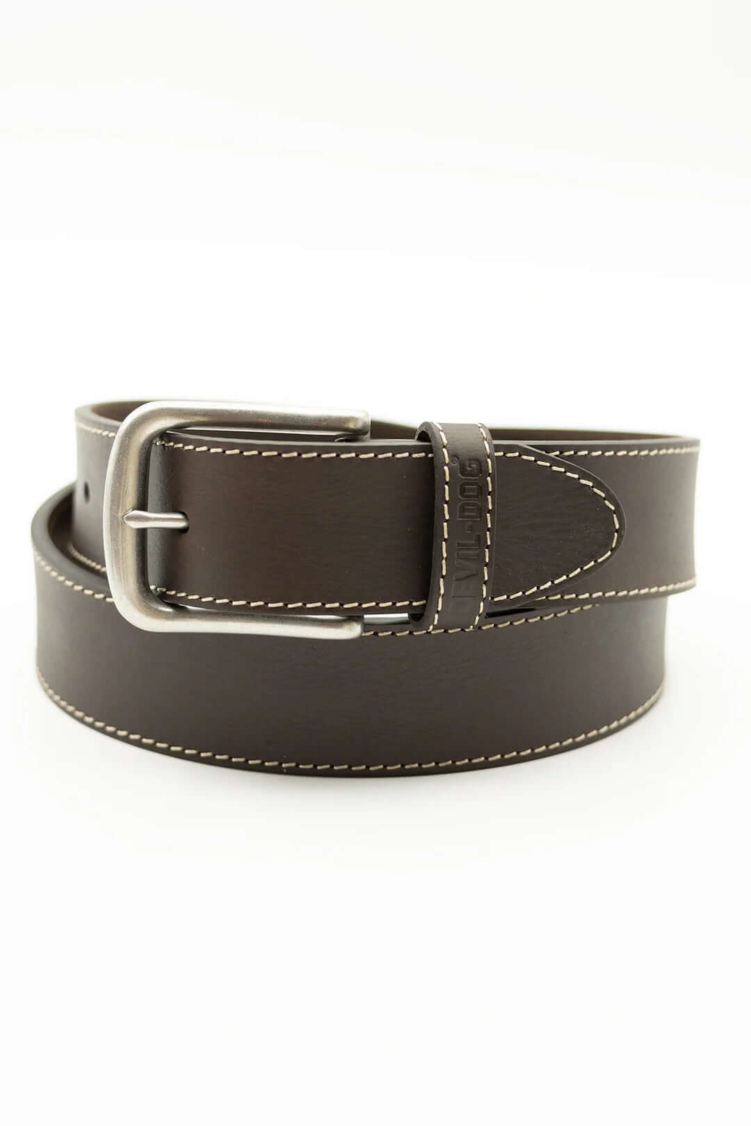 Leather Belt-Brown/Antique Nickel Buckle