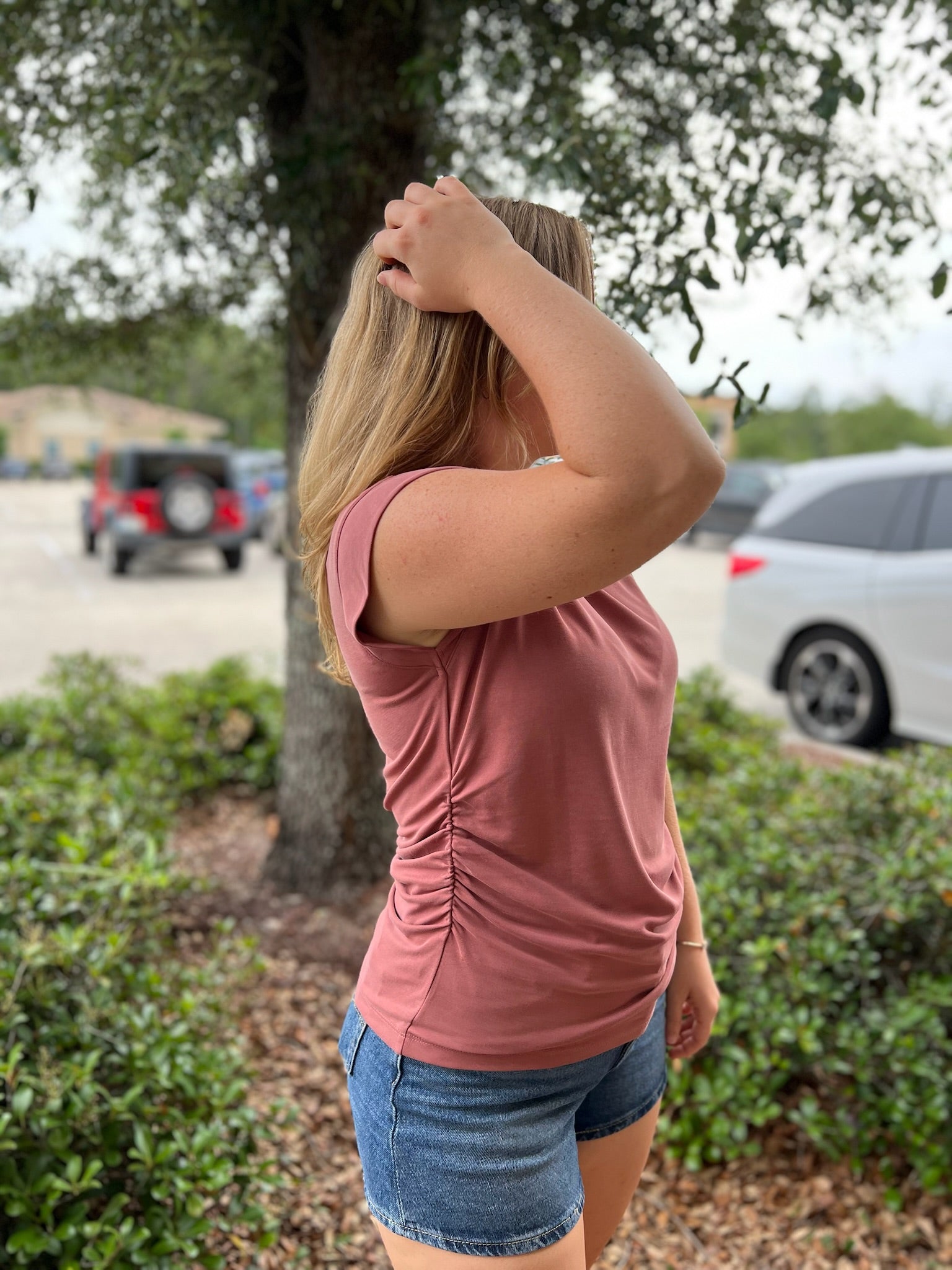 Cap Sleeve Top Mauve