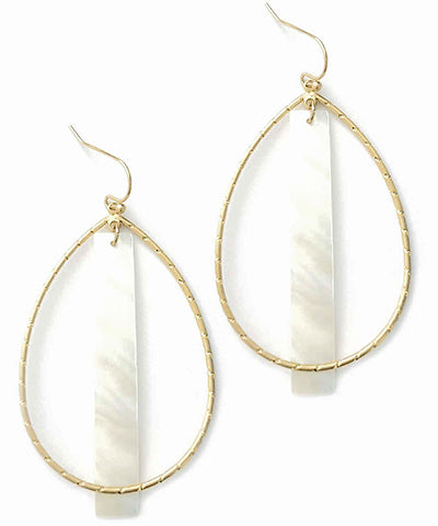 Shell Bar & Teardrop Earrings
