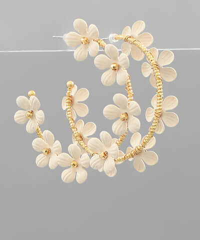 Flower Hoops Ivory