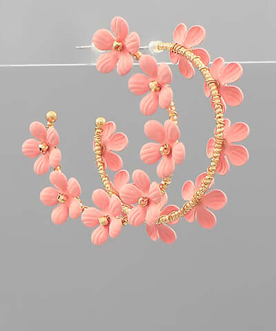 Flower Hoops Coral