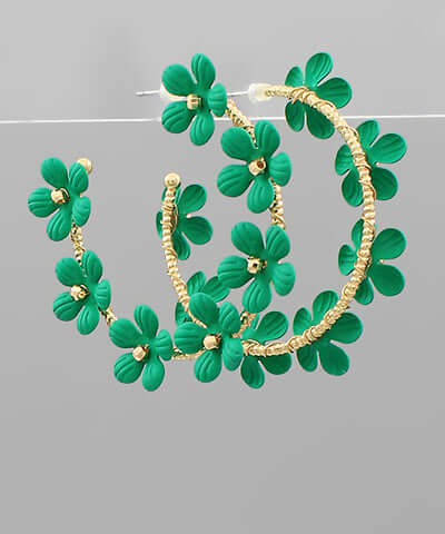 Flower Hoops Green