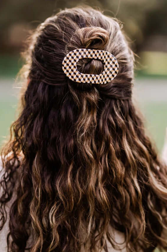 Teleties Gone Glamping Small Flat Round Hair Clip