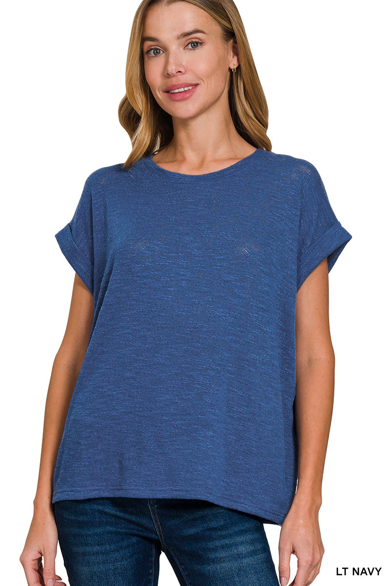 Hacci Slub Rolled Up Sleeve Tee