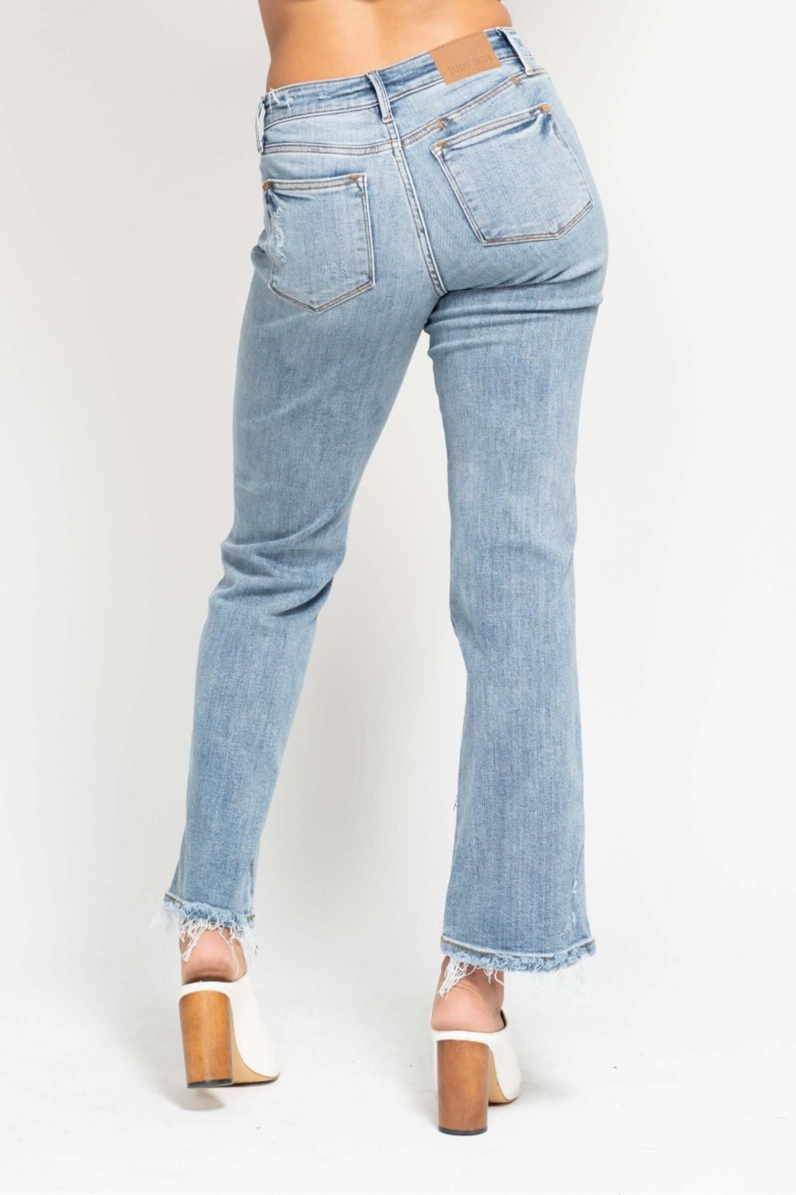 Judy Blue Mid Rise Cell Phone Pocket Dad Jean Back Pocket