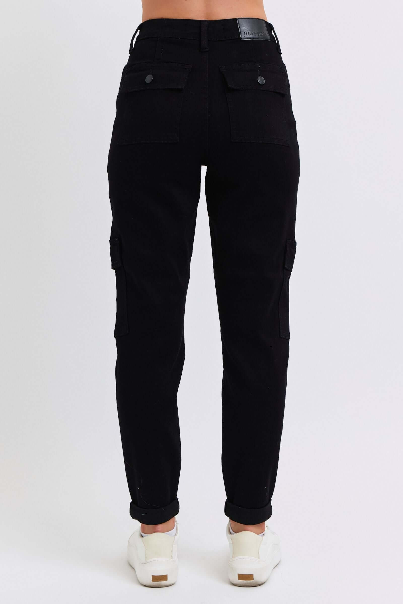 Judy Blue "Lauren" Black High Waist Cargo Cuffed Jogger