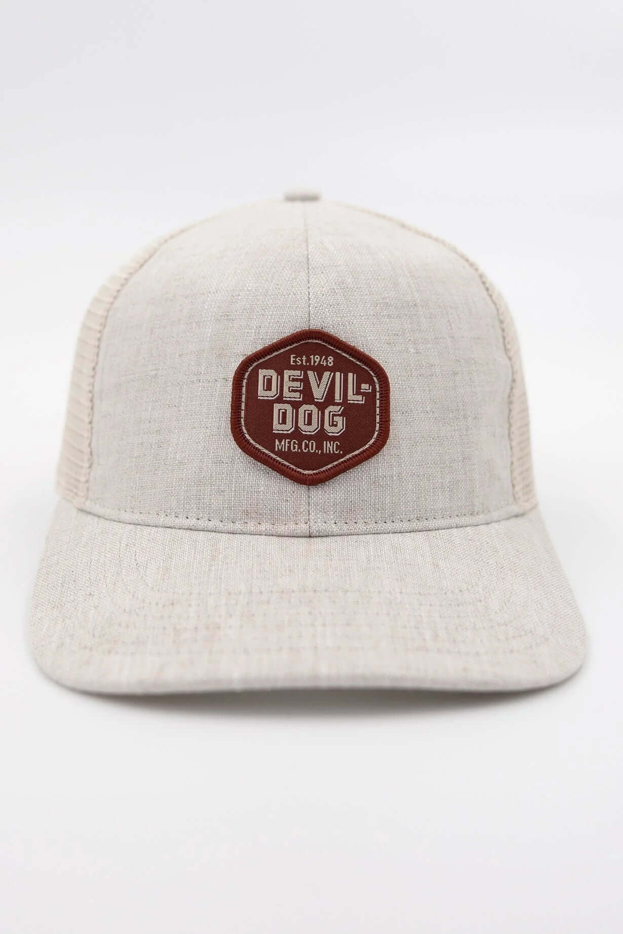 Devil Dog Trucker Hat - Natural Linen