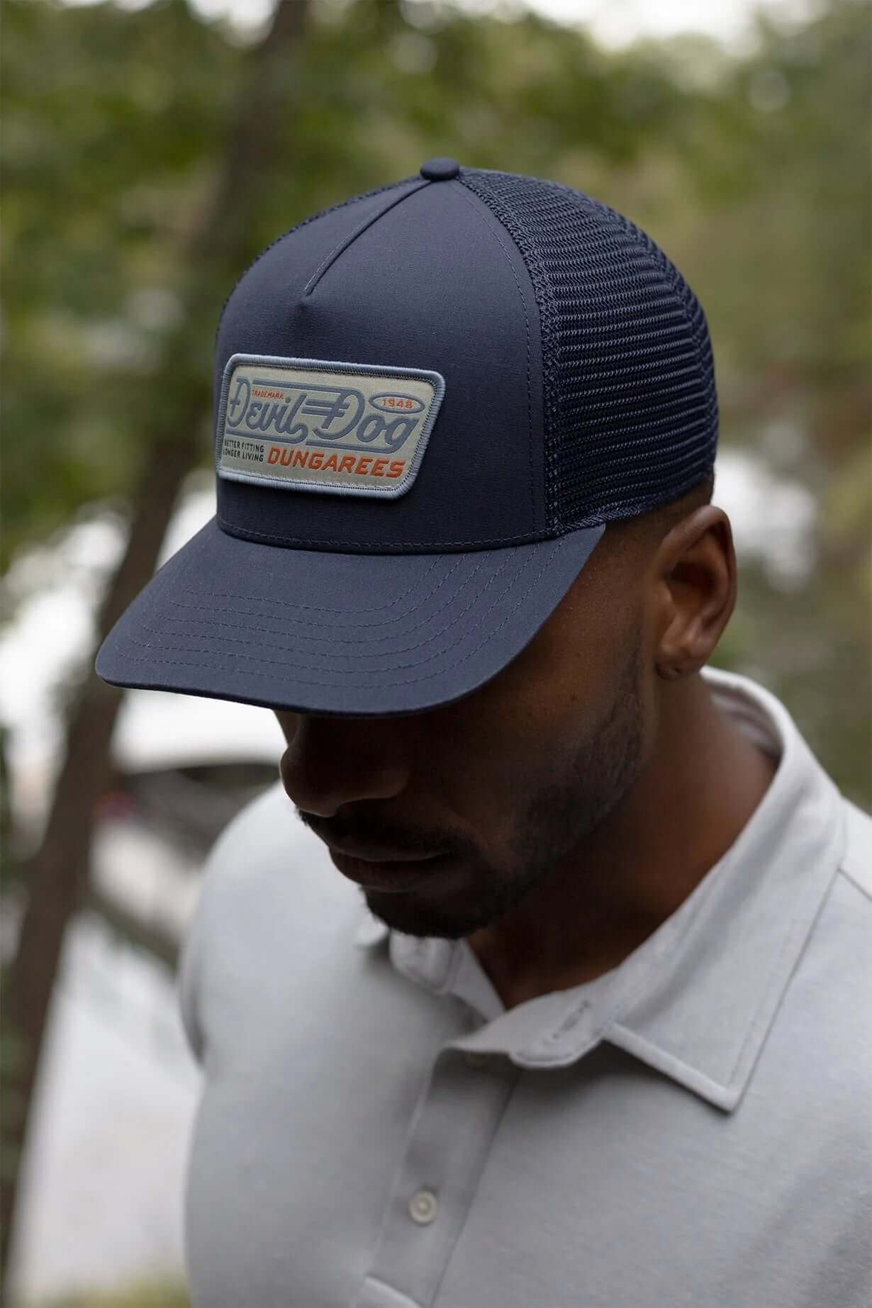 Devil Dog Trucker Hat - Retro Sign Patch
