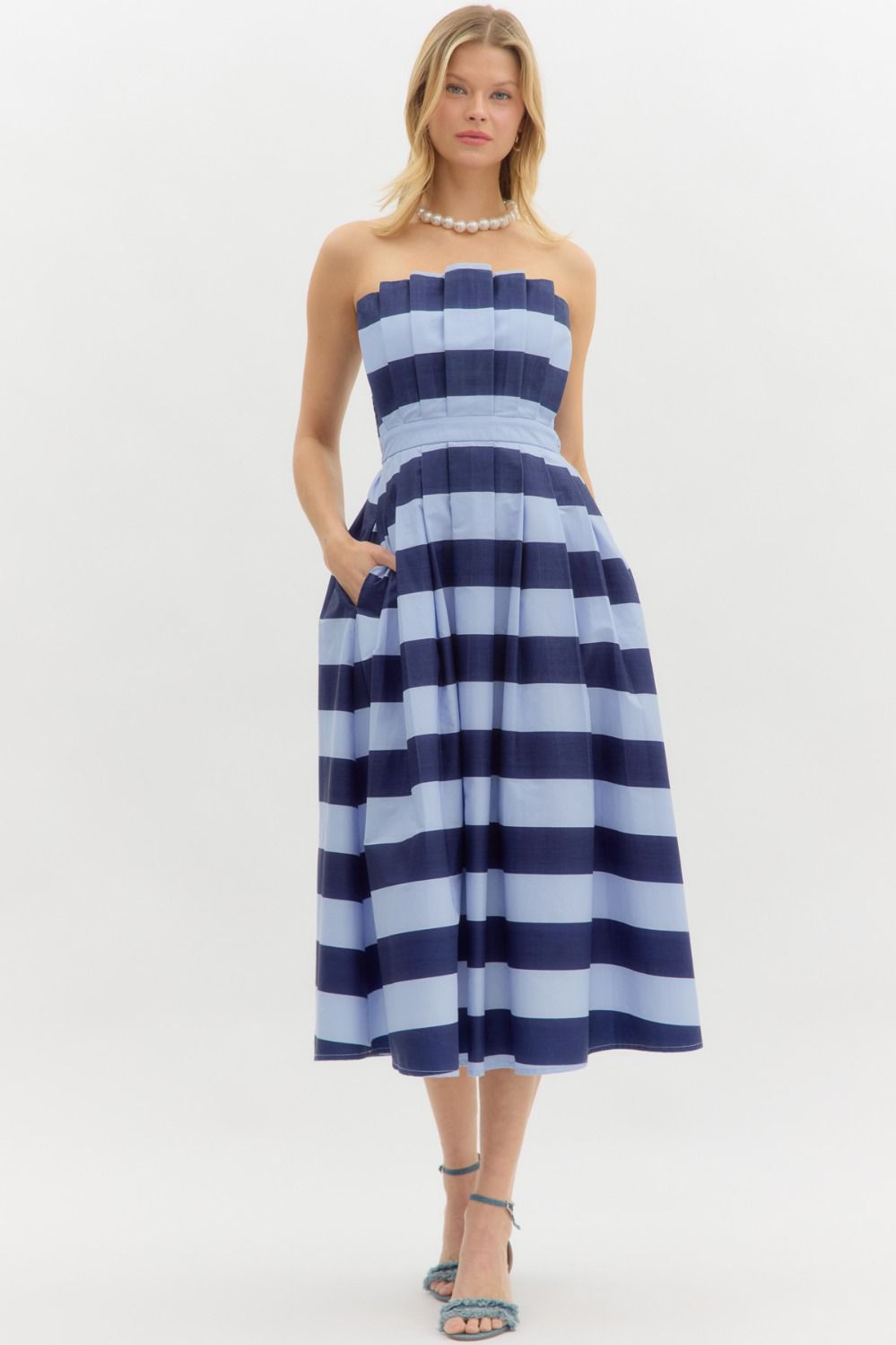 The Seaside Stripe Midi Dress