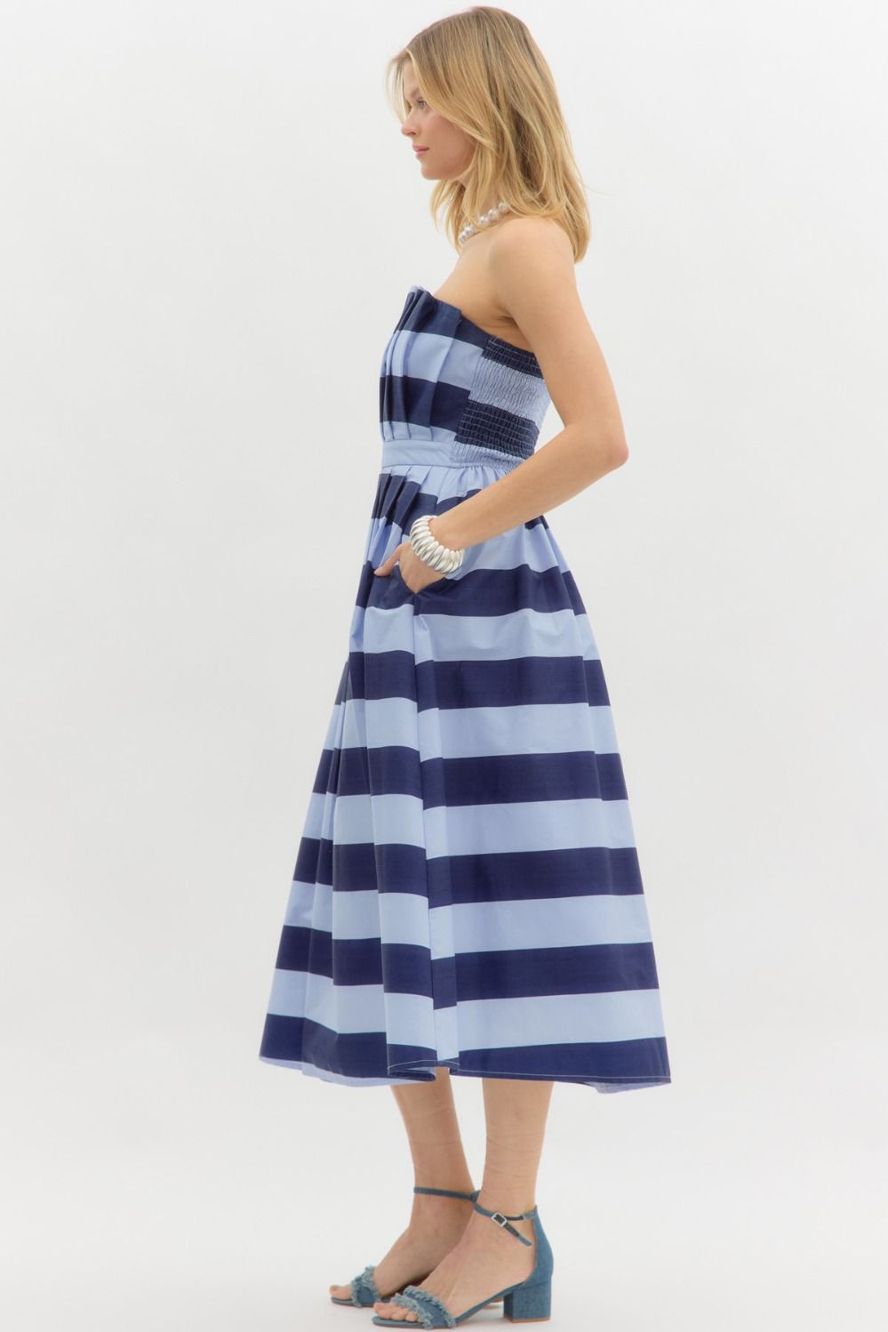 The Seaside Stripe Midi Dress