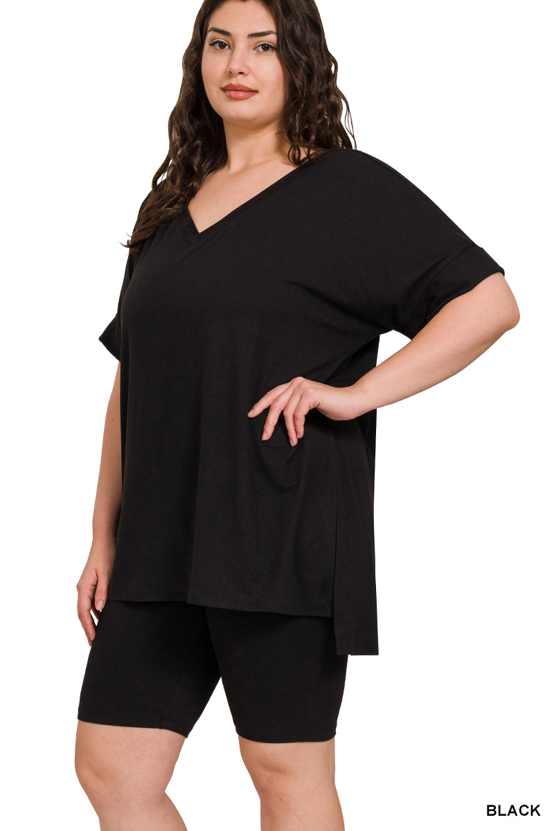 DTY Microfiber Biker Short Set Black