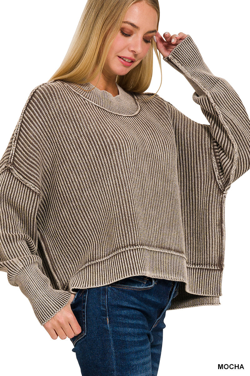 Washed Oversized Sweater beige
