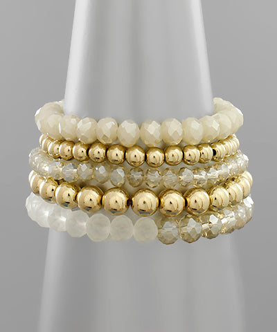 bead and metal ball bracelet