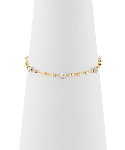 Pave Crystal & CCB Ball Chain Bracelet