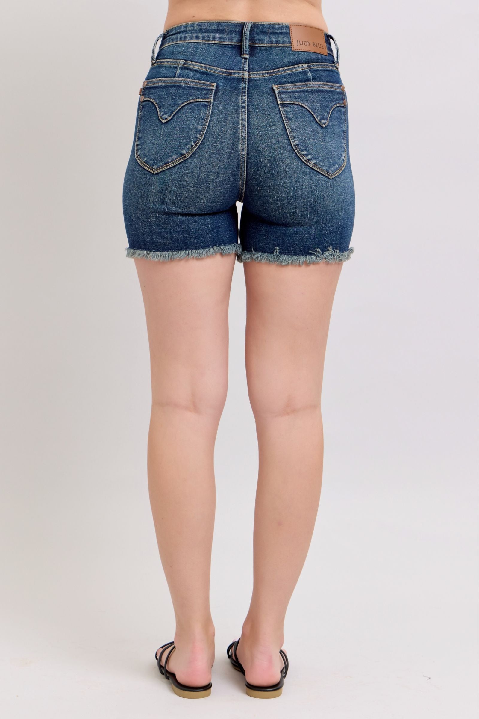 Judy Blue Tummy Control Fray Hem Short