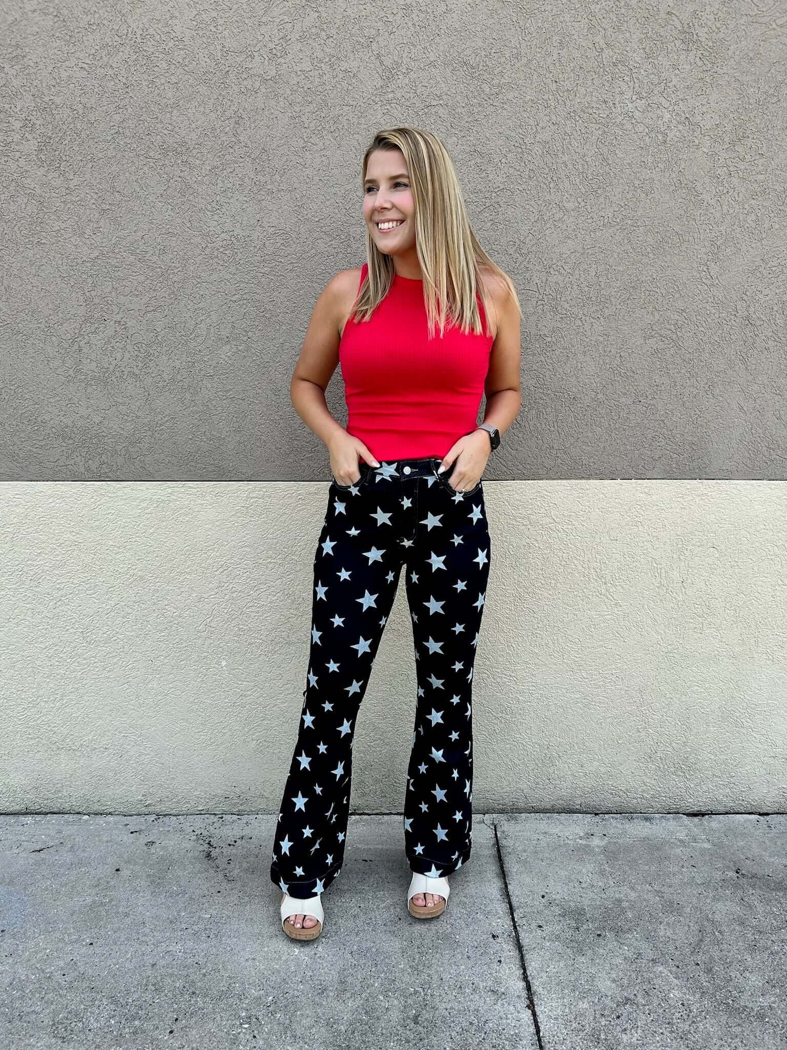 Judy Blue "All Over Star" High Waist Flare