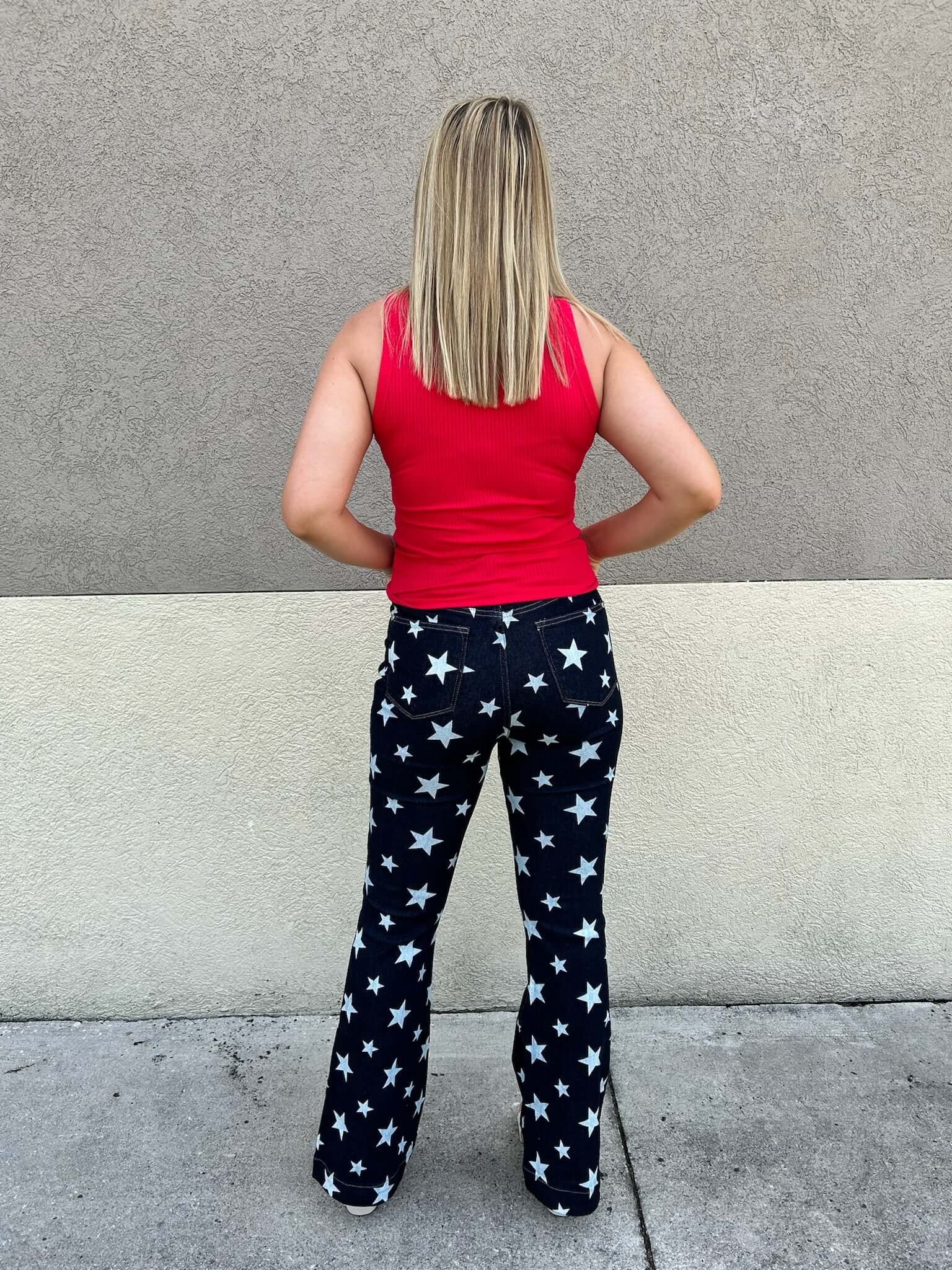 Judy Blue "All Over Star" High Waist Flare