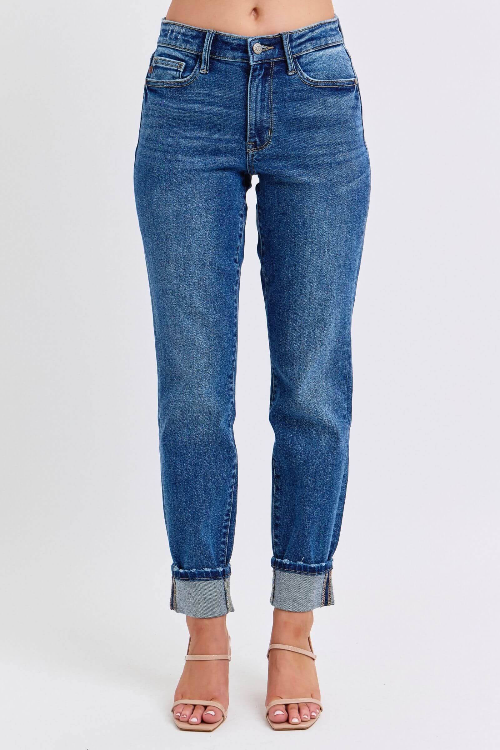 Judy Blue “Retro Revival” Mid Rise Cuffed Boyfriend Jeans