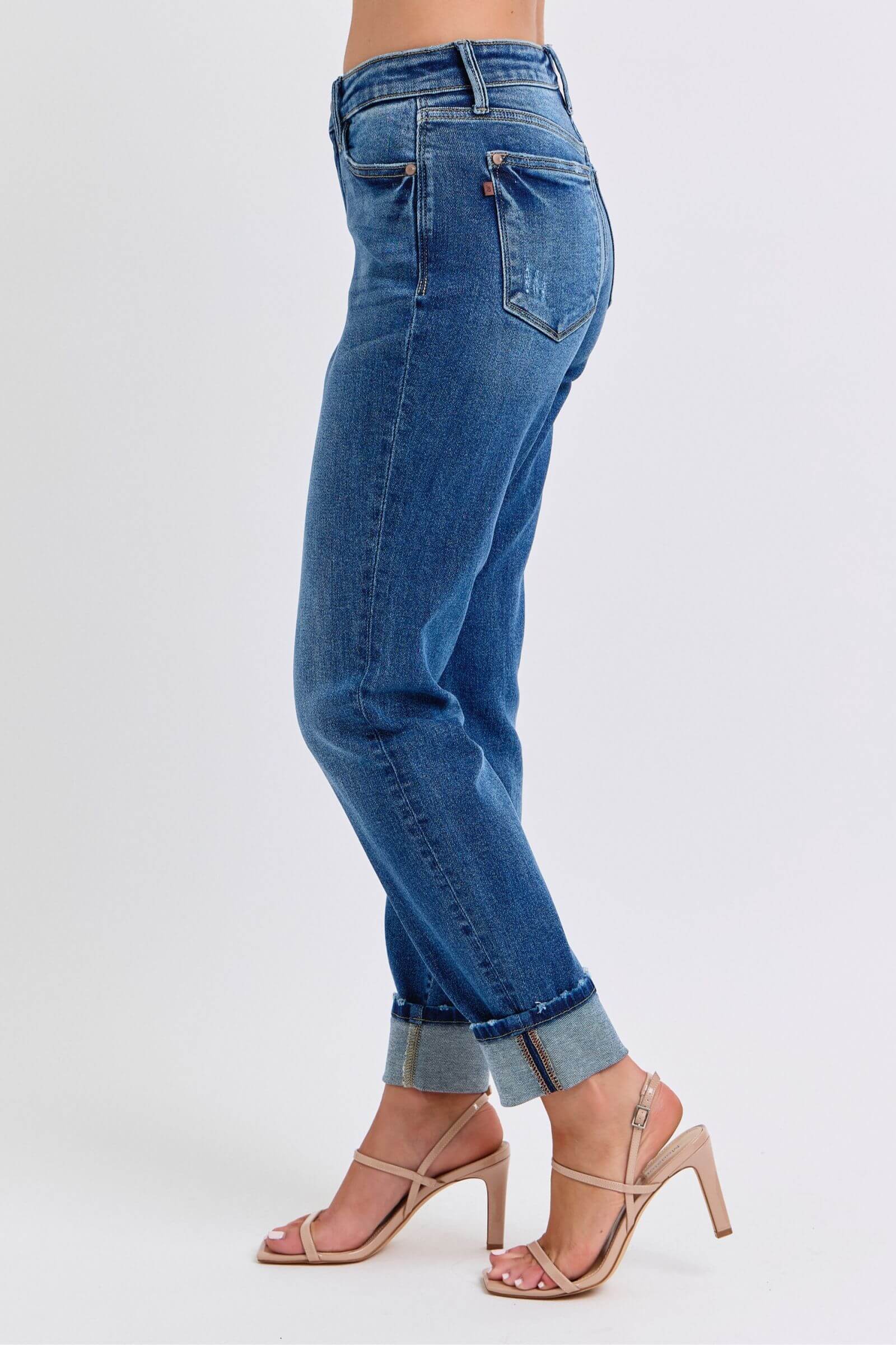 Judy Blue “Retro Revival” Mid Rise Cuffed Boyfriend Jeans