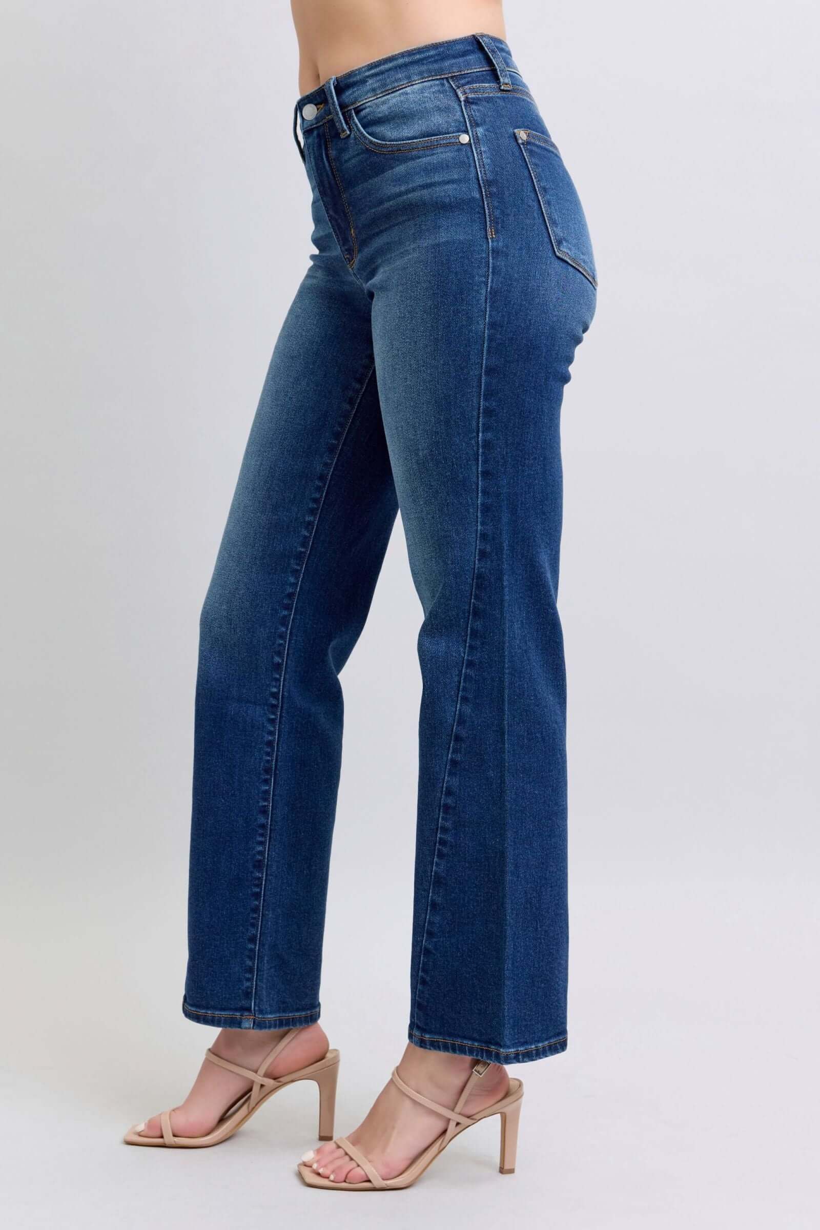 Judy Blue Mid Rise "SideLine" Straight Leg